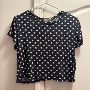 Cotton On Black and White Polka Dot Crop Top